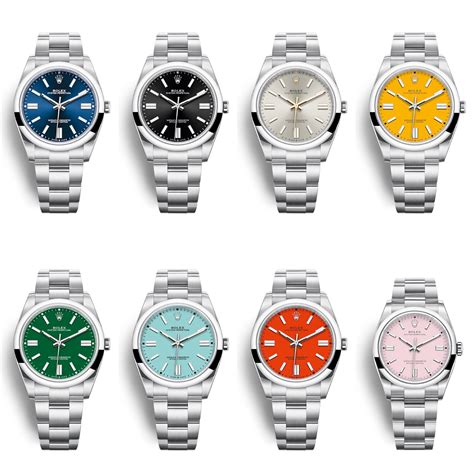 rolex oyster color chart